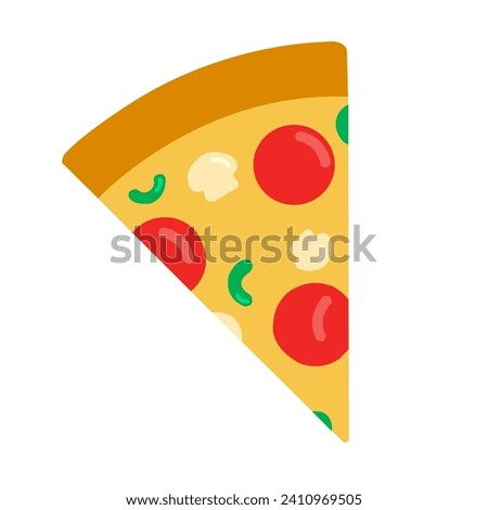 Pizza Slice Vector Isolated On White Background
