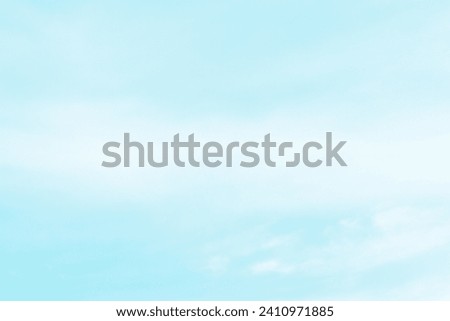 Blue pastel sky with white fluffy cloud. Cumulus clouds background. Cloudscape morning sky. The concepts of freedom of life, never give up and positive though energy.