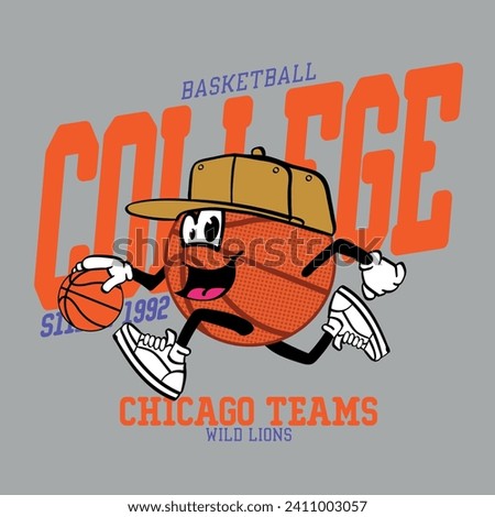 College basketball team for t shirt print vector designs