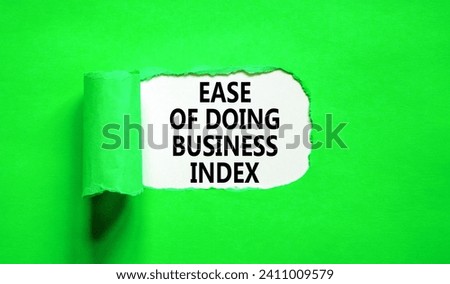 Ease of doing business index symbol. Concept words Ease of doing business index on beautiful white paper. Beautiful green paper background. Business, ease of doing business index concept. Copy space.