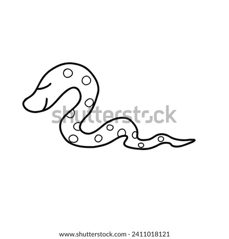 Cute snake vector illustration. Animal doodle icon isolated.