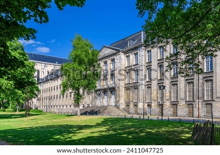 Beaux-Arts Museum of Fine Arts at the former Benedictine Abbey of Saint-Vaast monastery, Garden of the Legion of Honor in Arras city, Pas-de-Calais department, Hauts-de-France Region, Northern France Royalty-Free Stock Photo #2411047725