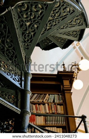 spiral staircase in a bookstore