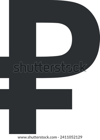 Russian Ruble Sign Icon in Flat Style. Vector Illustration