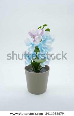 Artificial Flowers on White Background stock photo