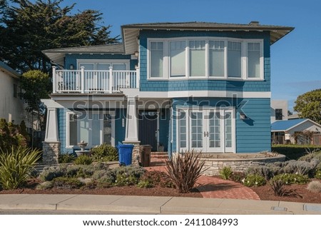 Traditional home near the shoreline in Santa Cruz California state.