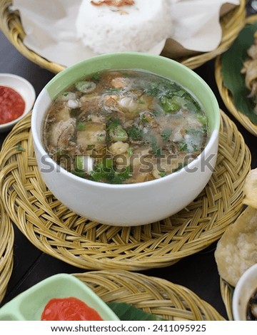This is a picture of Indonesian local food, and here is a pic of Beef soup