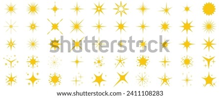 Sparkle star icons. Shine icons.Star icons. Golden star. Twinkling stars. Sparkles, shining burst. Christmas vector symbols isolated
