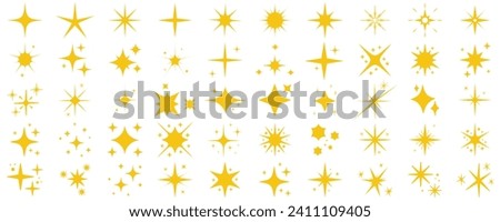 Star icons.Sparkle star icons. Shine icons. Twinkling stars. Sparkles, shining burst.Golden star. Christmas vector symbols isolated
