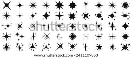 Sparkle star icons. Shine icons.Star icons. Twinkling stars. Sparkles, shining burst. Christmas vector symbols isolated