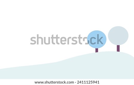 simple scenery with tree Clip art Winter