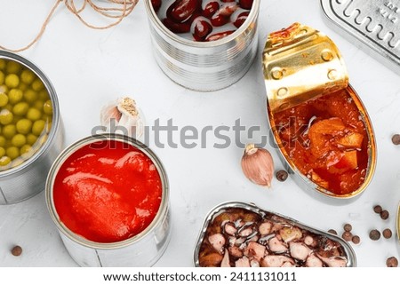 Canned food bean food stock photo