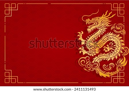 Vector chinese new year 2024 festival dragon sketch