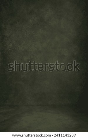 Green Background Studio Portrait Backdrops Photo. Painted Canvas or Muslin Fabric Cloth Studio Backdrop or Background. Royalty-Free Stock Photo #2411143289