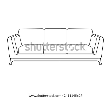 Sofa line Icons. Furniture design. Collection of sofa illustration. Modern furniture set isolated on white background. Royalty-Free Stock Photo #2411145627