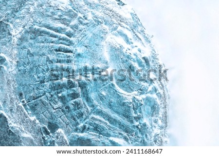 White and glacier colored frozen cold planet curved surface (Retouched and color manipulated image photograph)