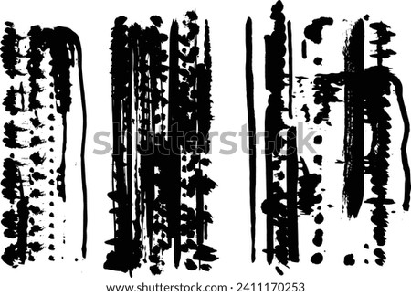 Mixed texture collage Black brushes vector collection set. Dry paint, ink brush, brush strokes, brushes, lines, frames, box, grungy.