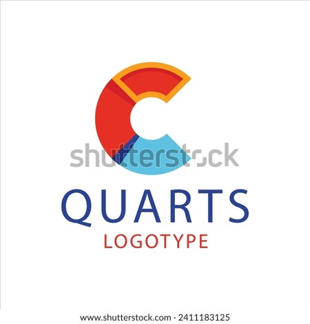 flat design c logo design for templates