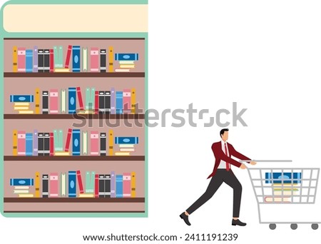 Recession, Businessman will launch a shopping cart from the book market