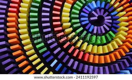 Full frame with a colorful domino