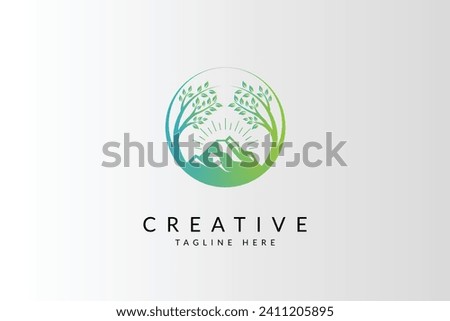 Tree of life nature healing logo design Royalty-Free Stock Photo #2411205895