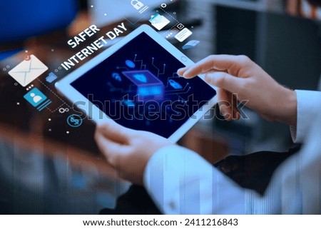 photo safer internet day collage Royalty-Free Stock Photo #2411216843
