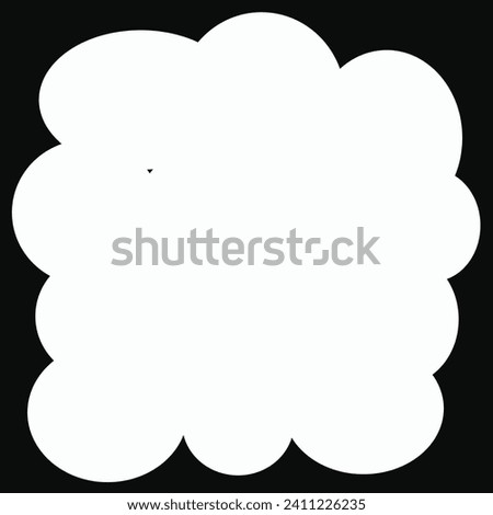 Silhouette cloud frame with copy space for your text or design vector.