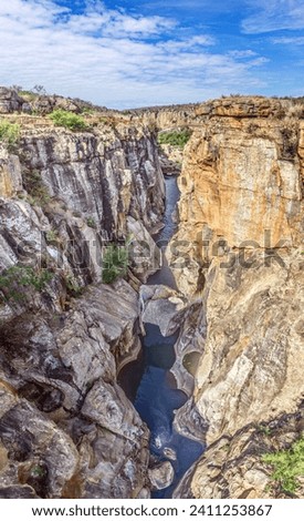 Panoramic picture of the Blyde river canyon in South Africa in the afternoon against the light