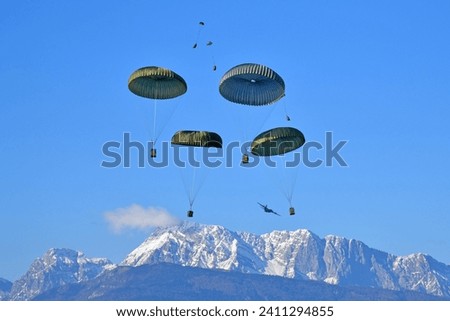 U.S. Army paratroopers assigned to 1st Battalion, 503rd Parachute Infantry Regiment, 173rd Airborne Brigade Royalty-Free Stock Photo #2411294855