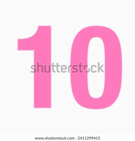 10 PINK NUMBER SIMPLE CLIP ART ILLUSTRATION
