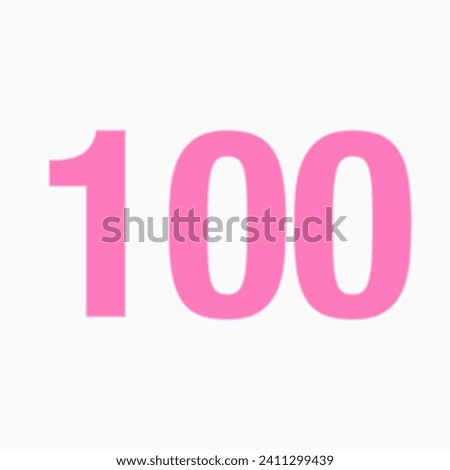 100 PINK NUMBER SIMPLE CLIP ART ILLUSTRATION