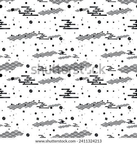 Black seamless pattern in Chinese style