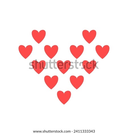 Heart vector shape clipart element. Valentine's Day romantic symbol illustration
