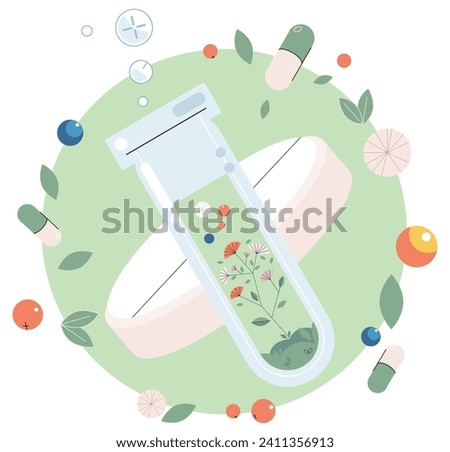 Chinese medicine vector illustration. The Chinese medicine concept is garden where remedies bloom for wellness A healthy lifestyle is dance, and Chinese medicine is partner in rhythm health Royalty-Free Stock Photo #2411356913