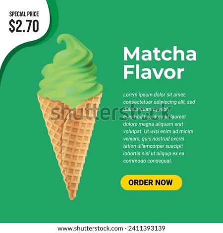 Vector illustration of ice cream menu promotion social media