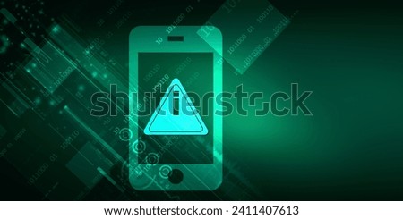 2d illustration exclamation mark sign in mobile phone