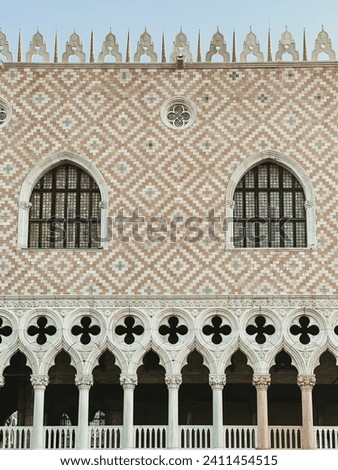 Close up picture about the Doge's Palace in Venice