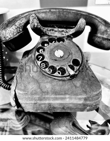 Old and outdated telephone. Photo from a market in Croatia in June 2023.