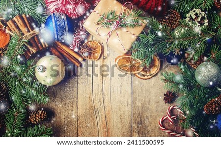 A image of wooden background with gifts