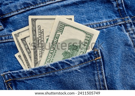 Cash in dollars for payment or exchange. Saving money, withdrawal banking deposit. Money close-up . Financial crisis