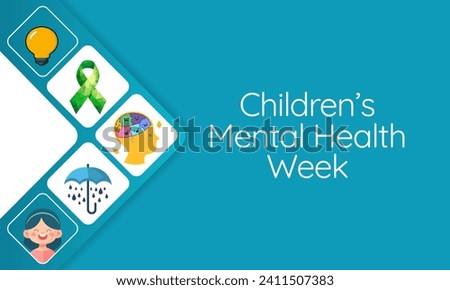 Children's Mental health week is observed every year during February, Vector illustration