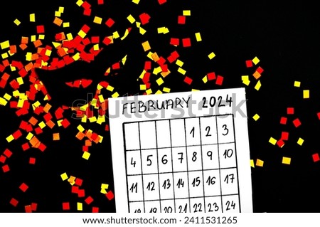 february celebrations background with confetti
