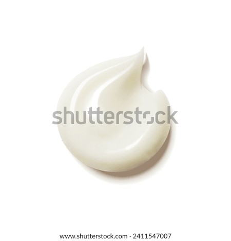 Cream texture stroke.  Face Cosmetic. Liquid cosmetic smear.  Face skin product. cream, gel, lotion, foam. Realistic Vector Illustration Royalty-Free Stock Photo #2411547007