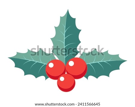 Holly berry icon. Christmas symbol vector illustration.