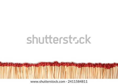 Boxes with new matchsticks isolated on a background. Top view.  Royalty-Free Stock Photo #2411584811