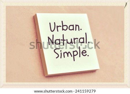 Text urban natural simple on the short note texture background