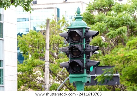 The historic traffic light for pedestrians and vehicles, installed in Belo Horizonte - Minas Gerais, since 1929.