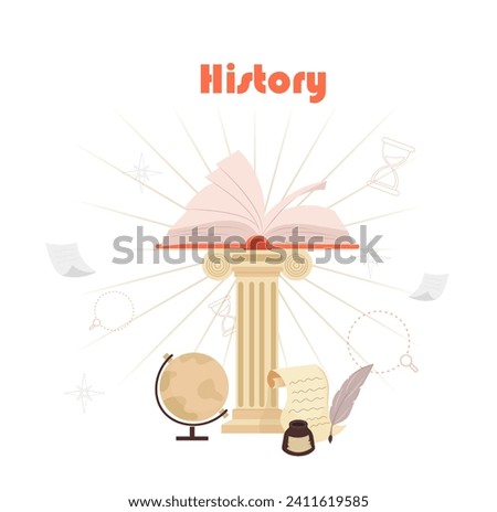 Vector illustration of the concept of history
