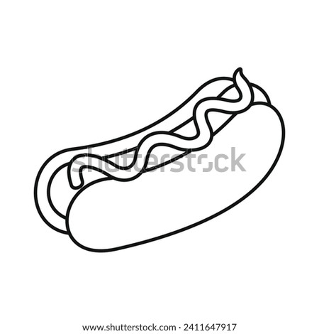 Delicious Savory foods outline line art vector art design. cartoon simple tasty food icon Royalty-Free Stock Photo #2411647917