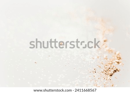 Gold Glitter White Background With Space For Copy